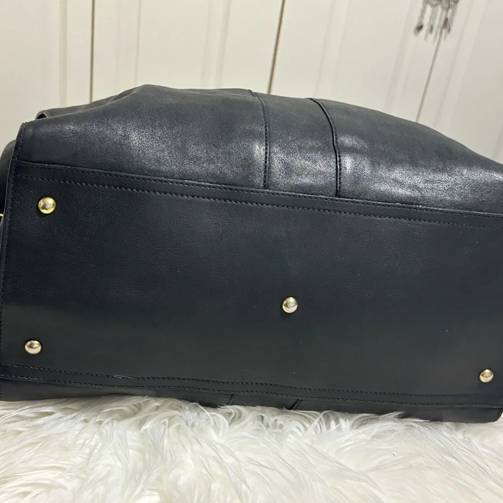 Yves Saint Laurent Black Leather Chyc Cabas Hand Bag  with Gold Accent - Picture 5 of 10